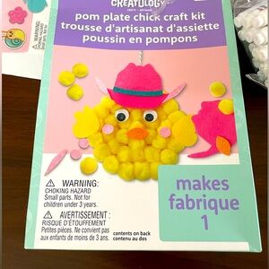 Pom Plate Chick Craft Kit - Pink, Yellow, Orange